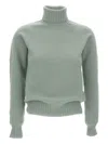 Drumohr Light Green Wool Turtleneck Sweater In Neutral