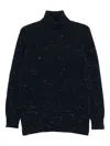 Drumohr Turtleneck Speckled Sweater In Blue