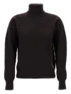 Drumohr Ribbed Turtleneck Wool Sweater In Black