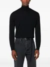 Drumohr Black Wool Turtleneck Sweater In Black