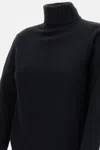 Drumohr Long Sleeves Turtle Neck Oversized Sweater In Blue