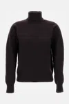Drumohr Ribbed Turtleneck Wool Sweater In Brown