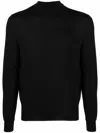 Drumohr High Neck Merino Wool Sweater In Black