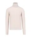 Drumohr Ribbed Turtleneck Sweater Long Sleeves In Pink