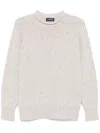 Drumohr Lambswool Crew Neck Sweater With Marl Knit