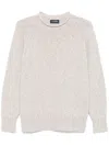 Drumohr Lambswool Crew Neck Sweater With Marl Knit