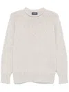 Drumohr Fine-knit Cashmere Sweatshirt In Grey