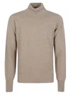 Drumohr Turtleneck Thin Wool Long Sleeves Sweather In Brown