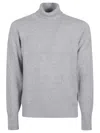 Drumohr Turtleneck Thin Wool Long Sleeves Sweather In Gray