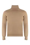 Drumohr Camel Wool Turtleneck In Beige