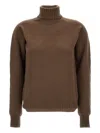 Drumohr Turtleneck Wool Sweater In Brown