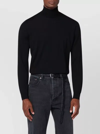Drumohr Turtleneck Wool Sweater Long Sleeves In Black