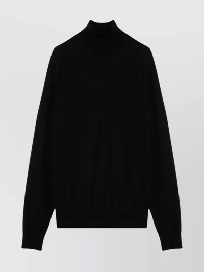 Drumohr Turtleneck Wool Sweater Long Sleeves In Black