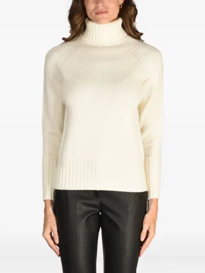 Drumohr Turtleneck Wool Sweater In Neutral