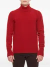 Drumohr High Neck Wool Sweater In Red