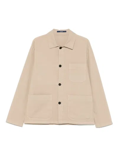 Drumohr Beige Stretch Cotton Denim Shirt Jacket