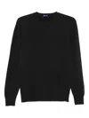 Drumohr Ultimate Cashmere Long Sleeve Crew-neck Sweater In Black