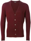 Drumohr V-neck Cardigan In Red