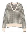 Drumohr Long Sleeve V-neck Sweater In Multi