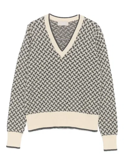 Drumohr V-neck Cashmere Sweater In Neutral