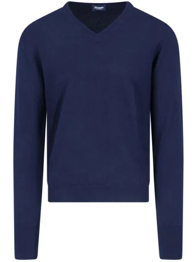 Drumohr Crew-neck Cashmere Jumper In Black