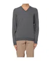 Drumohr V-neck Knitted Jumper In Gray
