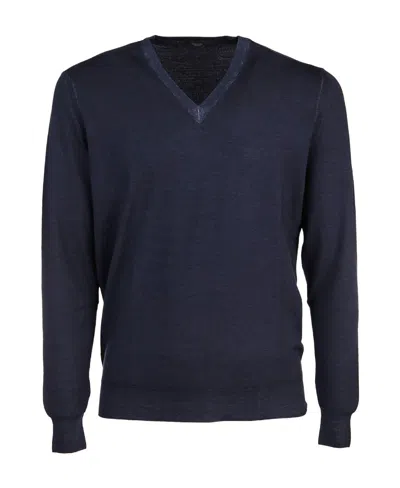 Drumohr V-neck Merino Sweater In Black