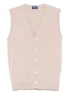 Drumohr V-neck Ribbed Cotton Vest In Multi