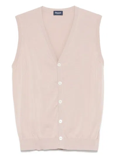 DRUMOHR V-NECK RIBBED COTTON VEST