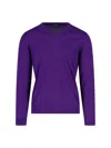 Drumohr V-neck Long-sleeve T-shirt In Purple