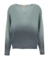 Drumohr Ombre-effect V-neck Sweater In Green