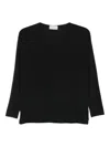 Drumohr V-neck Three-quarter Sleeve Top In Black