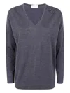 Drumohr V-neck Wool Sweater In Blue