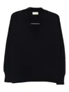 Drumohr V-neck Wool Sweater In Blue