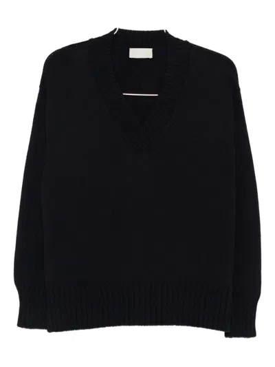 Drumohr V-neck Wool Sweater In Blue