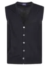 Drumohr Vest With Logo In Navy