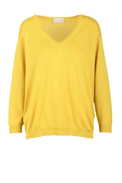 Drumohr V-neck Sweater Cashmere Silk - Yellow