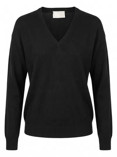 Drumohr V-neck Merino Wool Sweater In Black