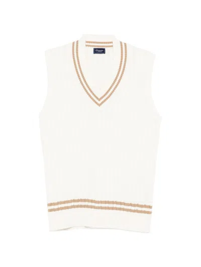 Drumohr V-neck Vest In White