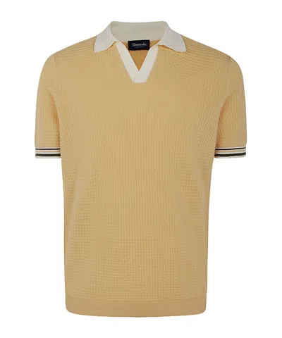 DRUMOHR WAFFLE-KNIT COTTON POLO SHIRT