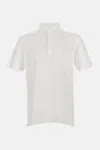 Drumohr White Button Down Polo Shirt