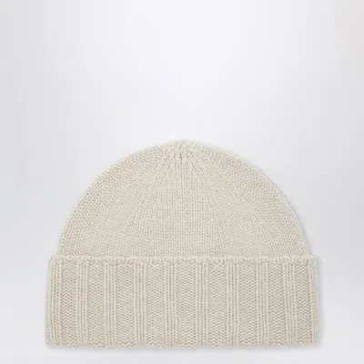 Drumohr White Cashmere Beanie In Neutral