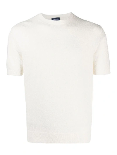 Drumohr White Cotton Blend Crewneck