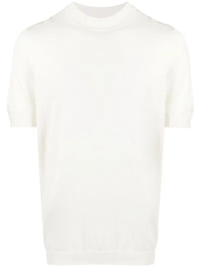 Drumohr White Cotton T-shirt In Bianco
