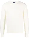 Drumohr Textured Finish Long Sleeve Crew-neck Sweater In Neutral