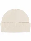 Drumohr White Knitted Beanie Hat In White