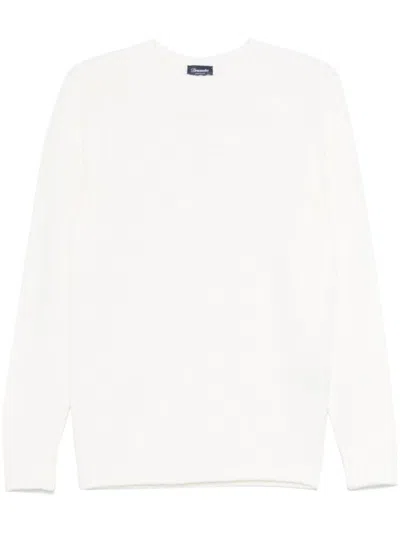 Drumohr White Wool Sweater