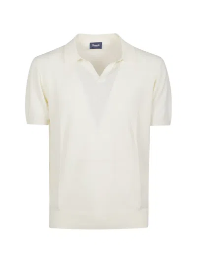 Drumohr Wingtip-collar T-shirt In White