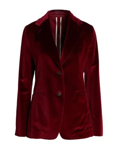 Drumohr Woman Blazer Burgundy Size 2 Cotton In Red