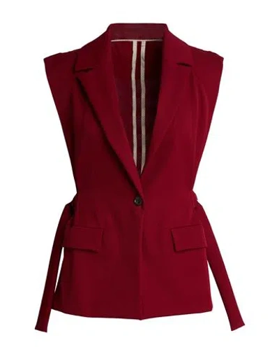 Drumohr Woman Blazer Burgundy Size 2 Virgin Wool In Red